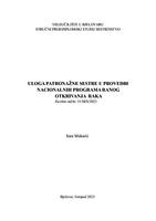 prikaz prve stranice dokumenta Uloga patronažne sestre u provedbi Nacionalnih programa ranog otkrivanja raka