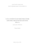 prikaz prve stranice dokumenta Uloga i intervencije medicinske sestre kod osoba oboljelih od karcinoma želuca