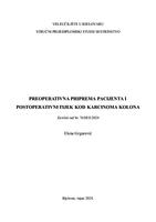 prikaz prve stranice dokumenta Preoperativna priprema pacijenta i postoperativni tijek kod karcinoma kolona