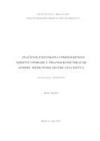 prikaz prve stranice dokumenta Značenje emotikona i primjerenost njihove uporabe u pisanoj komunikaciji između medicinske sestre i pacijenta