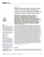 prikaz prve stranice dokumenta Distance learning in higher education during COVID-19: The role of basic psychological needs and intrinsic motivation for persistence and procrastination–a multi-country study