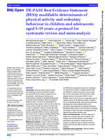 prikaz prve stranice dokumenta DE-PASS Best Evidence Statement (BESt): modifiable determinants of physical activity and sedentary behaviour in children and adolescents aged 5–19 years–a protocol for systematic review and meta-analysis