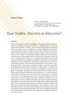 prikaz prve stranice dokumenta Quo Vaditis, Scientia et Educatio?